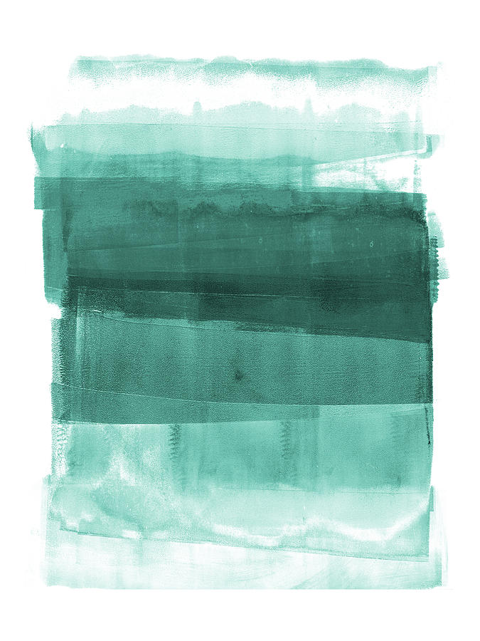 Teal Ombre Abstract Painting Painting by Janine Aykens