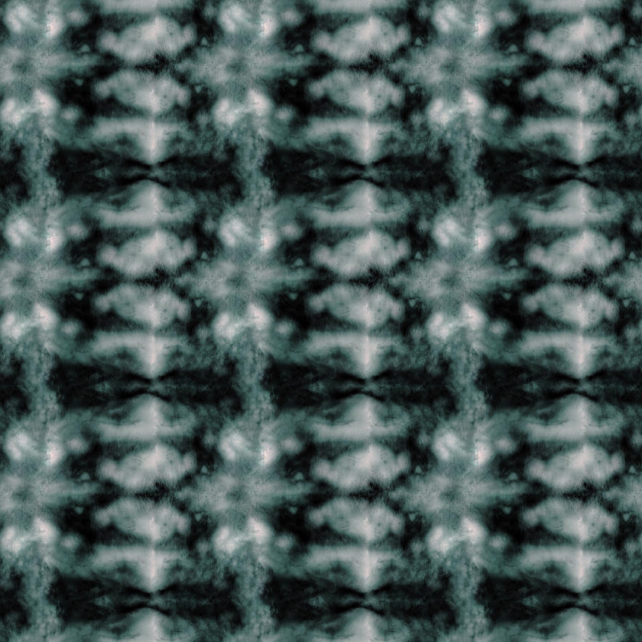 Teal Shibori Dyed Pattern Digital Art by Sand And Chi