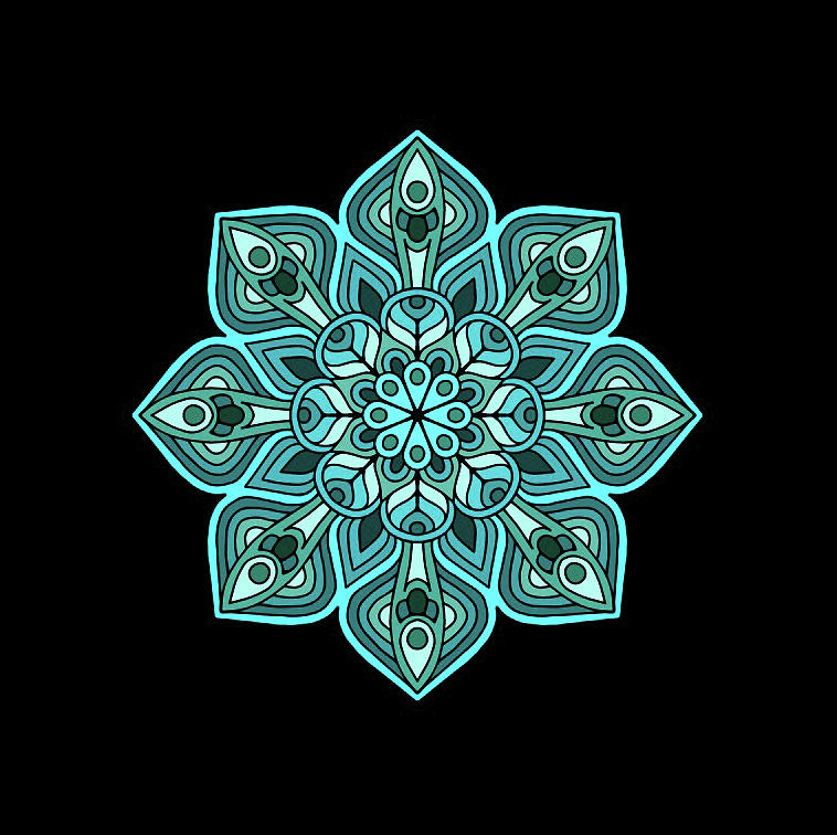 Teal Tone Mandala Digital Art by G Lamar Yancy
