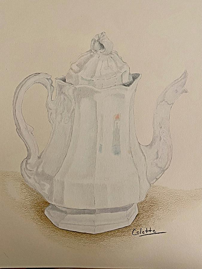 Teapot  Drawing by Colette Lee