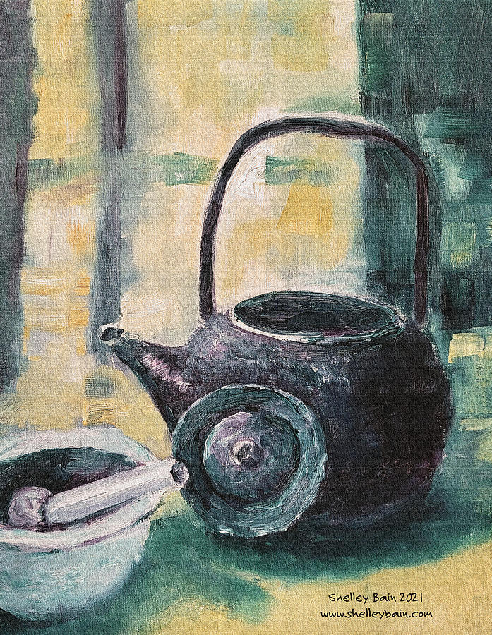 Teapot Painting by Shelley Bain