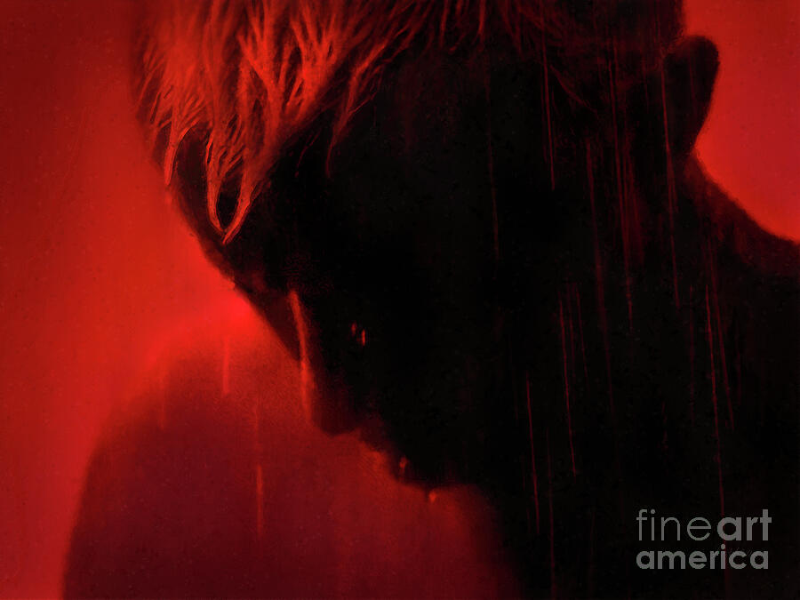 Tears in Rain - Tears in Red - Blade Runner 1982 - Textless Mixed Media by KulturArts Studio