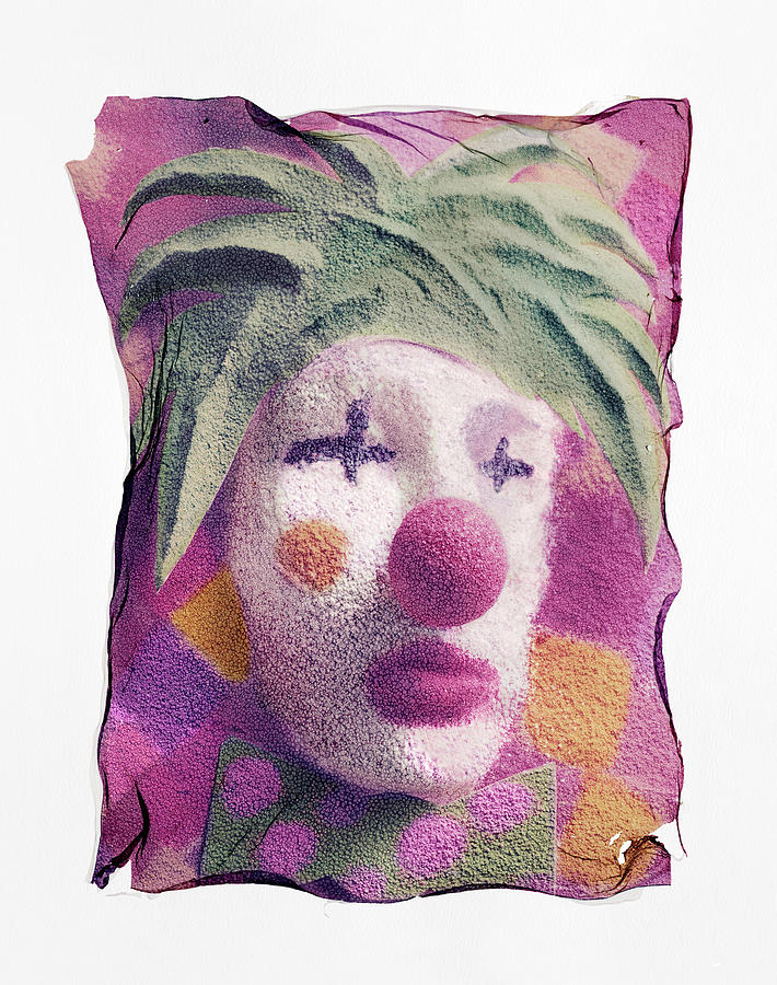 Tears of a clown - Colour Polarod lift photo of  a painted clown face Photograph by Paul E Williams