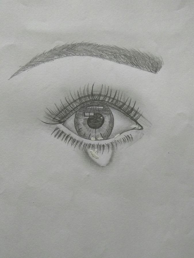 Teary eyed Drawing by Praisy S - Fine Art America