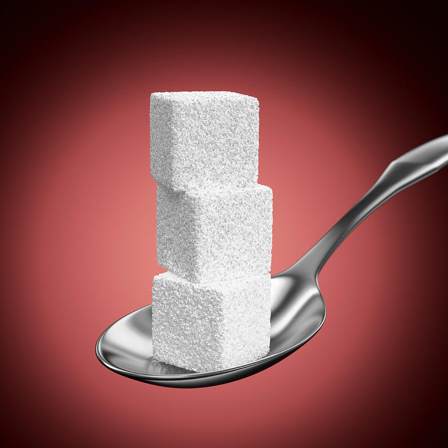 Teaspoon with three white sugar cubes Photograph by I Like That One