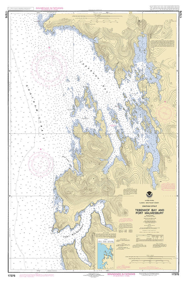 Tebenkof Bay And Port Malmesbury Chatham Strait Alaska, Noaa Chart ...