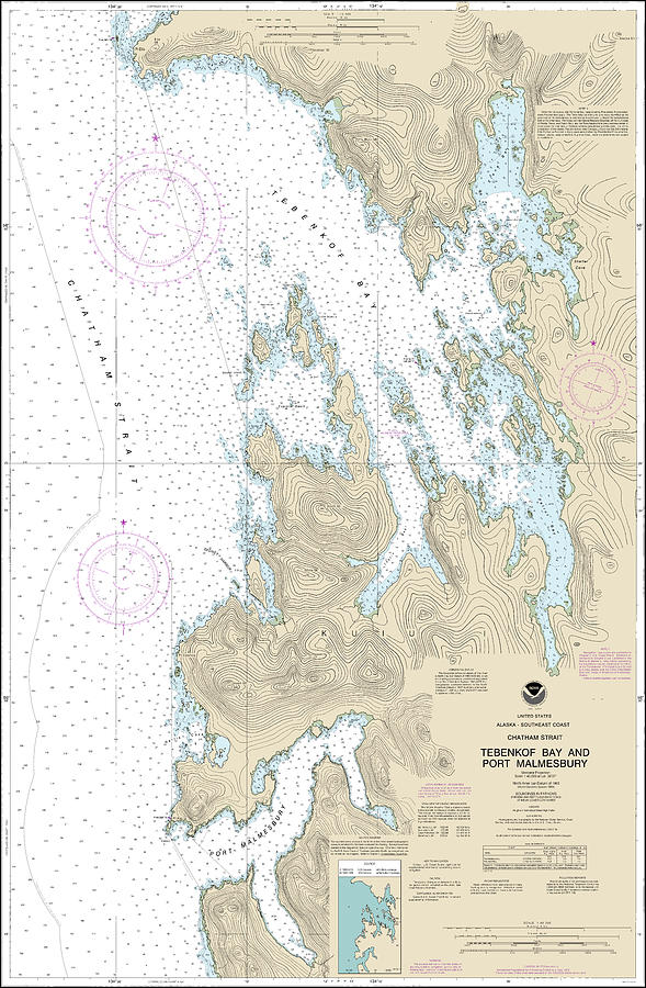 Tebenkof Bay and Port Malmesbury Nautical Chart 17376 No Borders ...