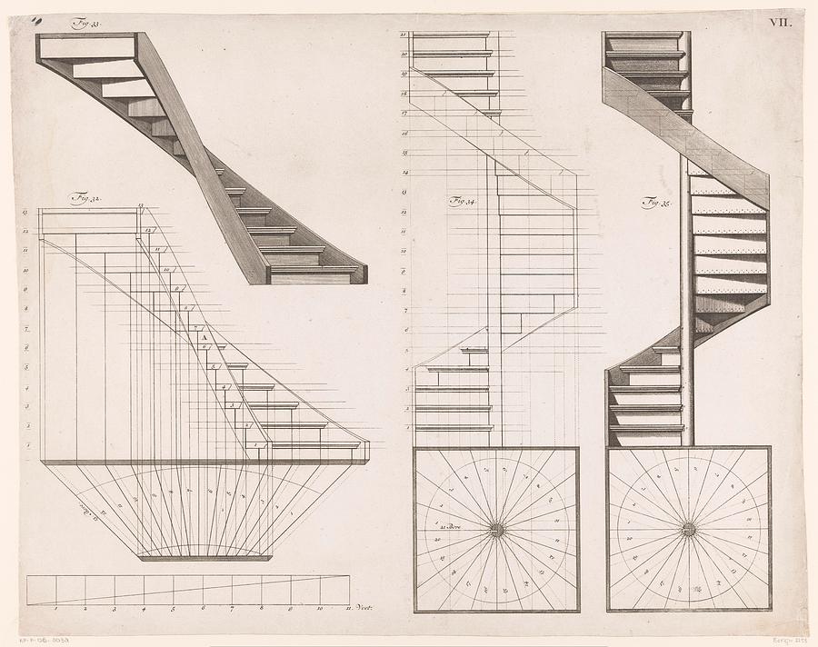 Technical drawings of stairs Painting by Artistic Panda | Pixels