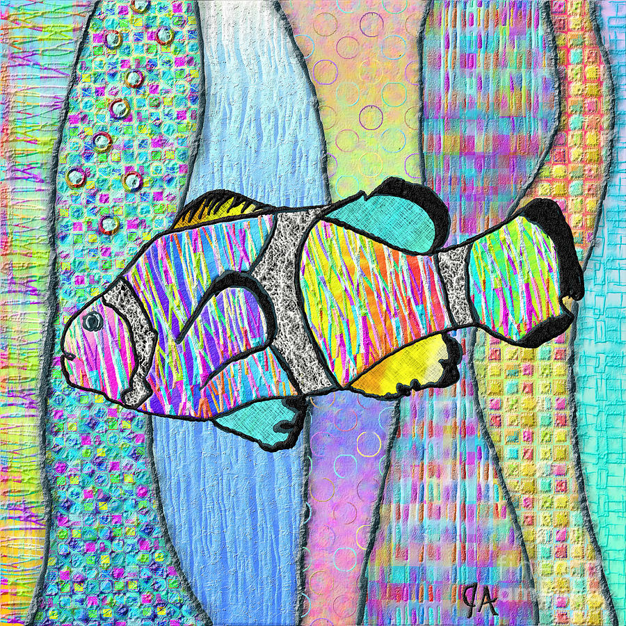 Technicolor clownfish Digital Art by Jeremy Aiyadurai