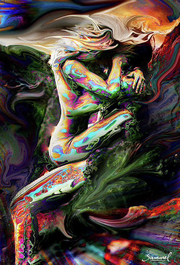 Technicolor Lovers Digital Art by Hm Samarel