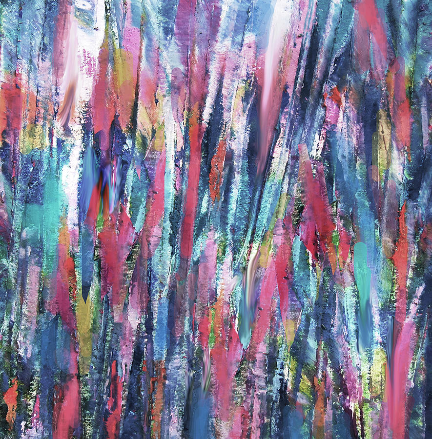 Technicolor Rain Painting by Jean Batzell Fitzgerald