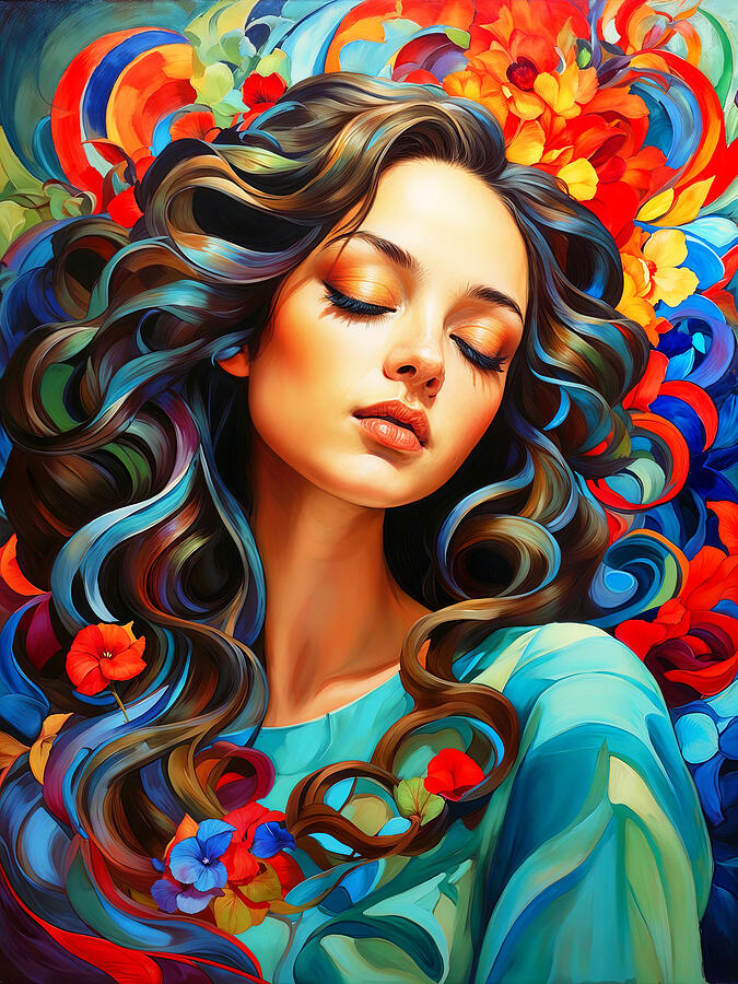 Technicolour Dream Girl 3 Painting by Yontartov - Fine Art America