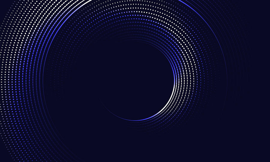 Technology particles spiral background with glowing lights Drawing by Nayanba Jadeja
