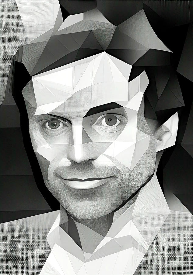 Criminal Ted Bundy geometric portrait - FBI#360 Digital Art by Christina Fairhead