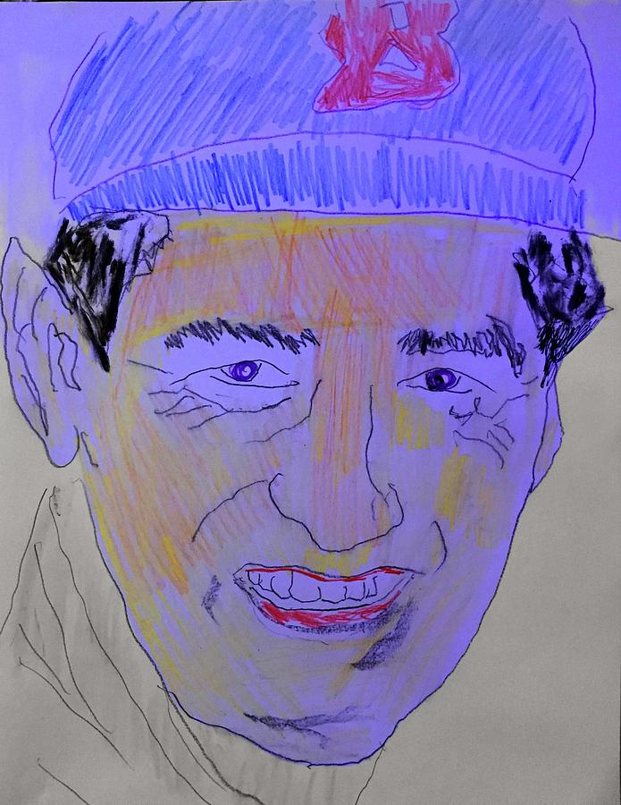 Ted Williams #21 Pastel by Phil Gioldasis