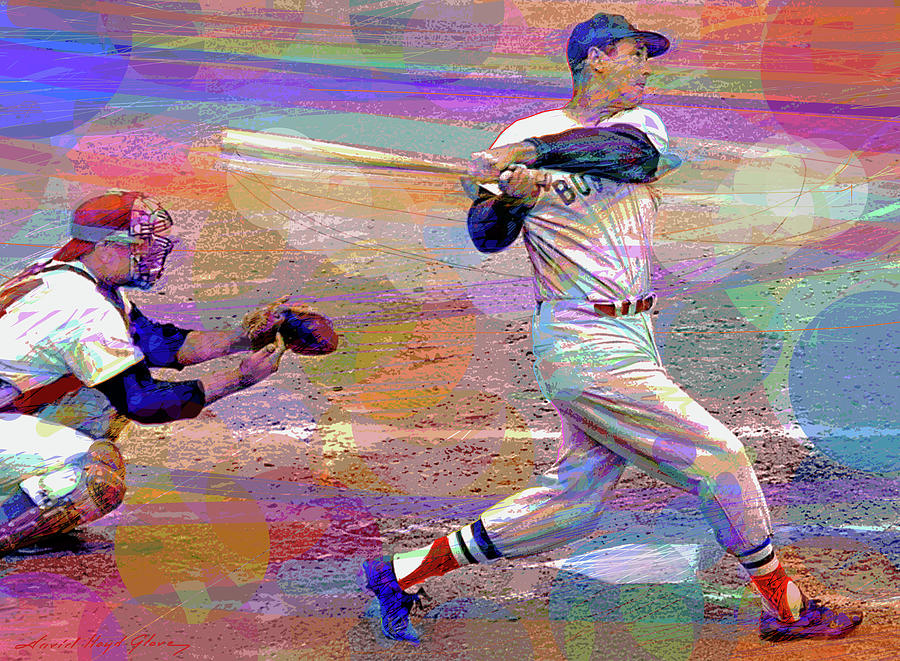 Ted Williams Boston Red Sox Painting by David Lloyd Glover