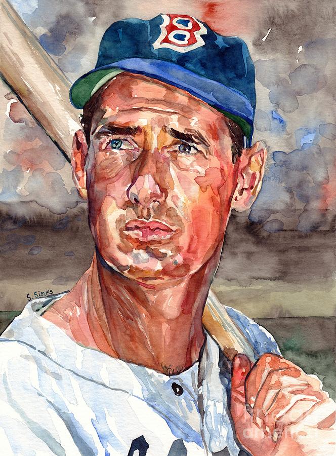 Ted Williams Painting - Ted Williams Portrait by Suzann Sines