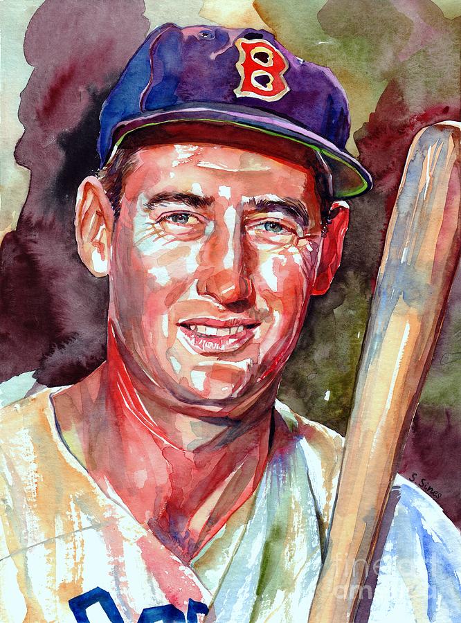Ted Williams Painting - Ted Williams by Suzann Sines