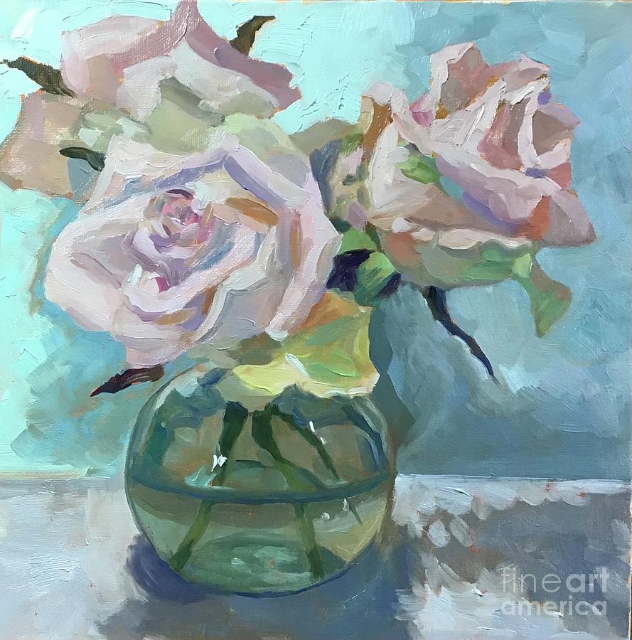 Teddis Roses Painting by Anne Marie Brown