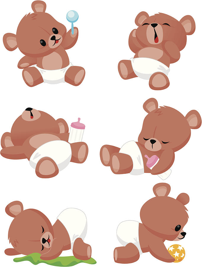 Teddy Bear Babies Drawing by HeyHeyDesigns
