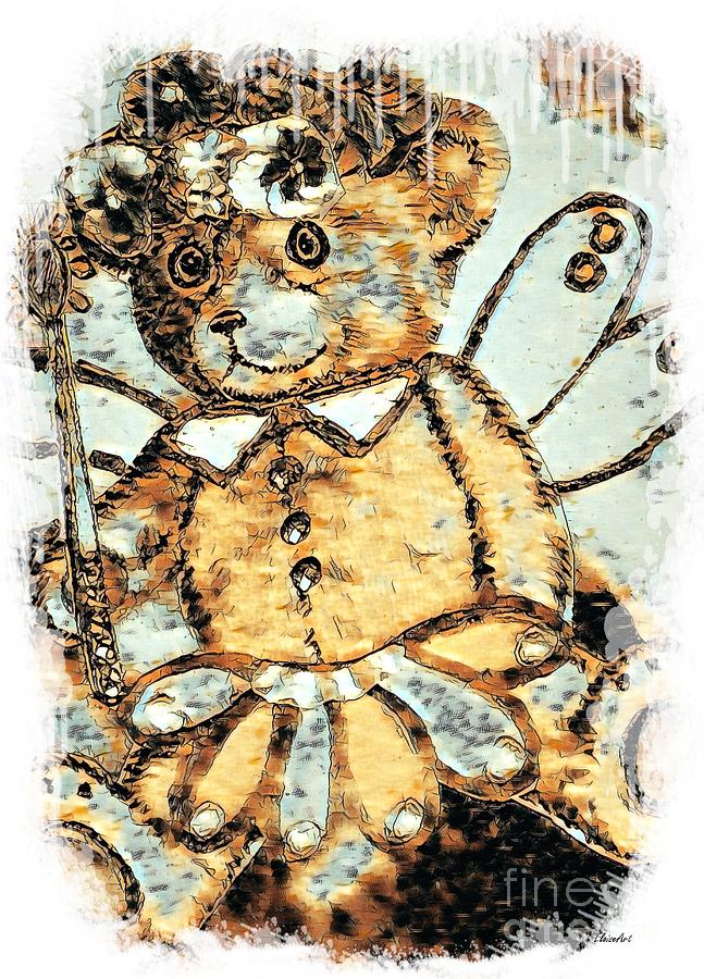Teddy Bear Fairy Painting by Eloise Schneider Mote