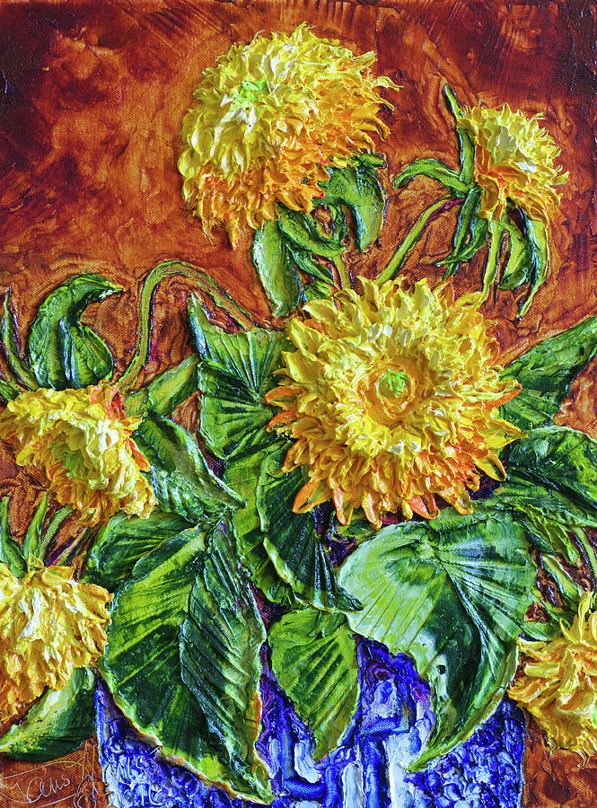 Teddy Bear Sunflowers Painting by Paris Wyatt Llanso