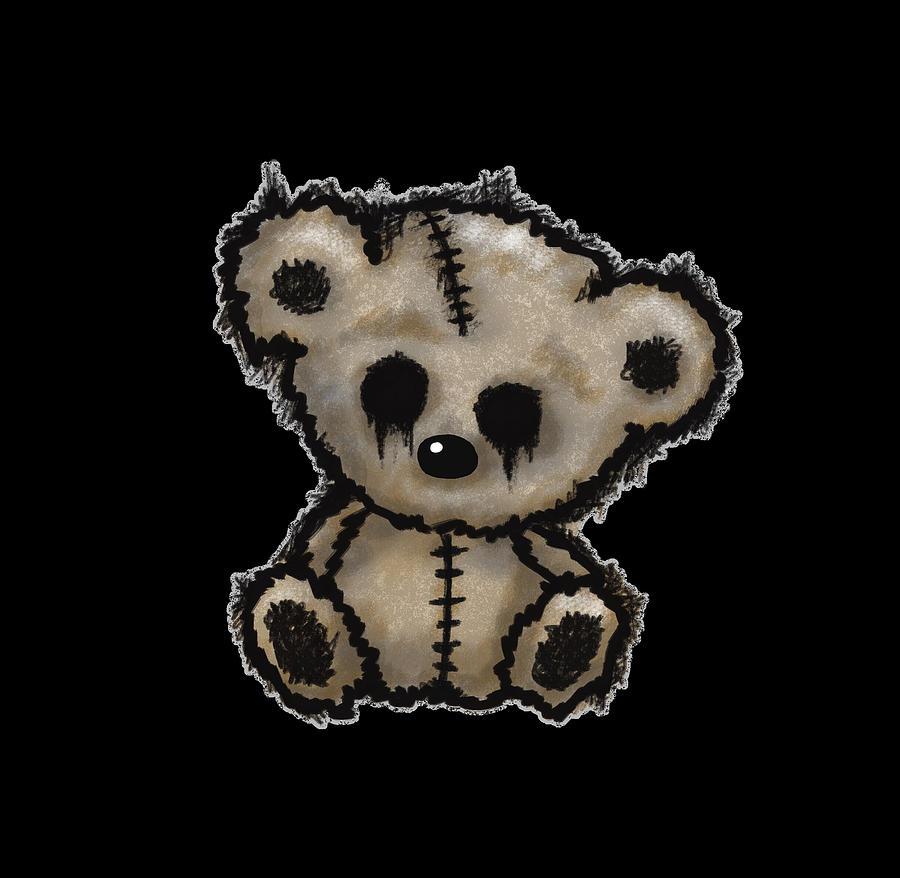 broken teddy bear drawing