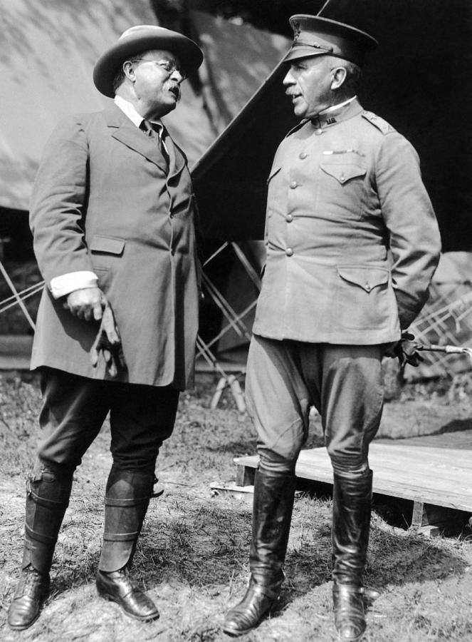 Teddy Roosevelt and General Leonard Wood - WW1 Photograph by War Is Hell Store
