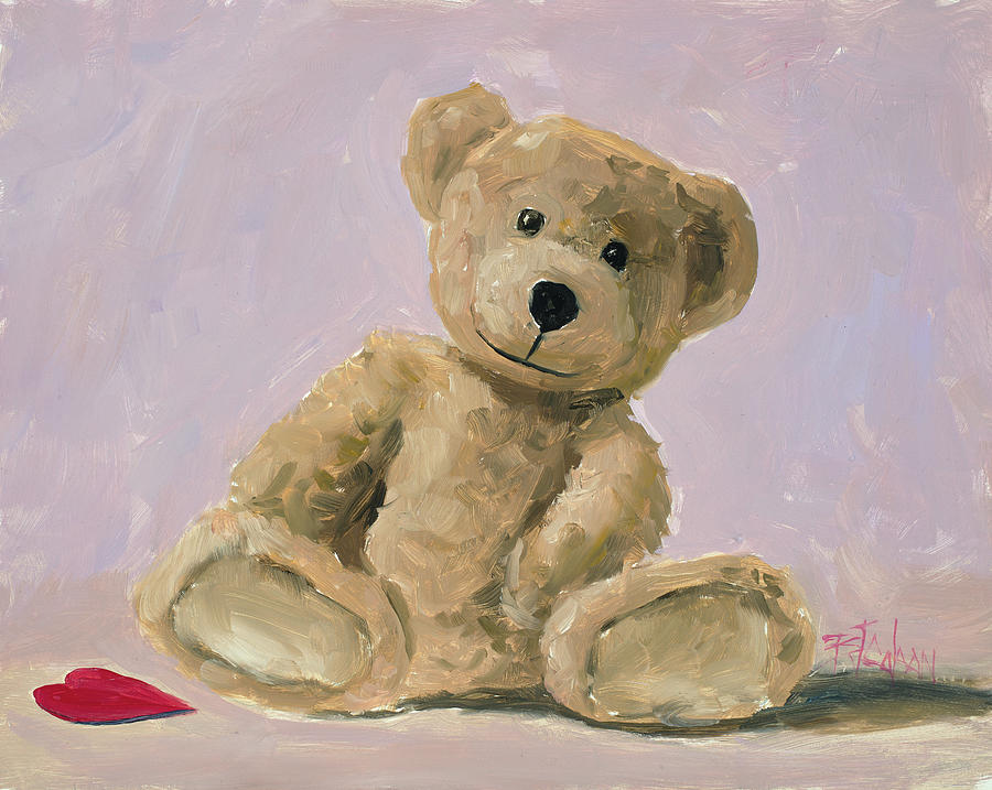 Teddy Bear Painting - Teddy Valentine by Billie Colson