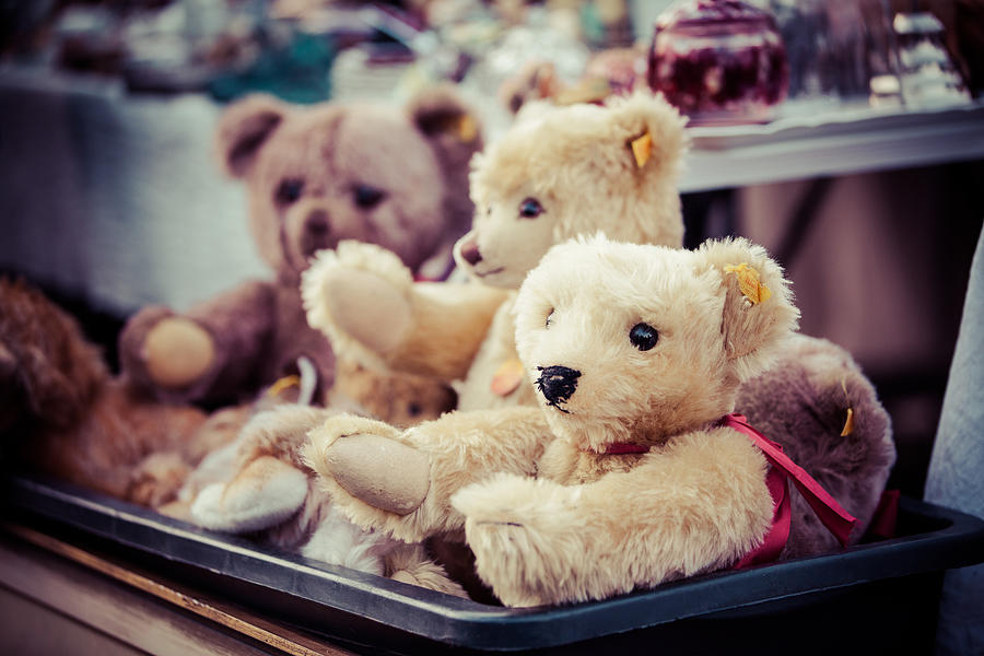 Teddybears at a flea market Photograph by Anzeletti