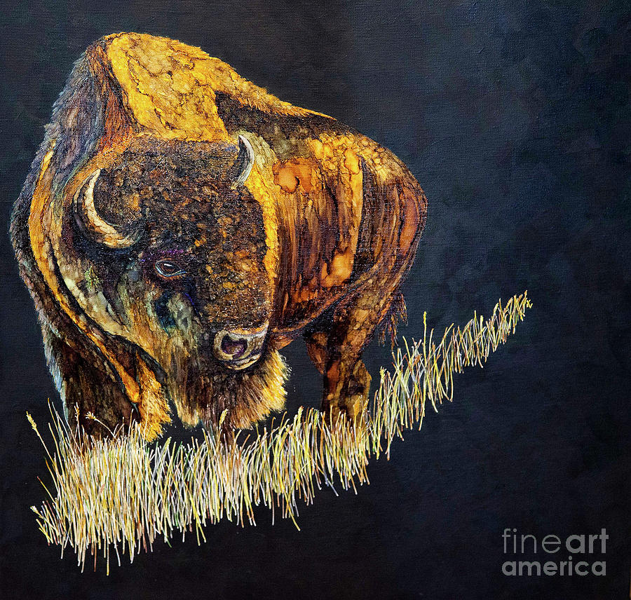 Teddys Bison Painting by Jan Killian
