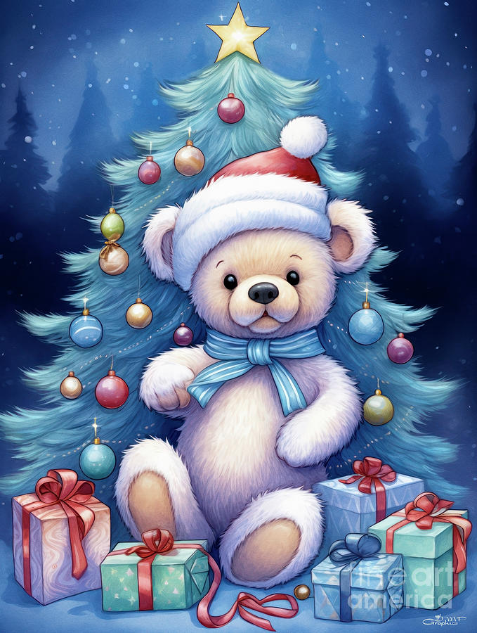 Teddys Christmas Digital Art by Jutta Maria Pusl