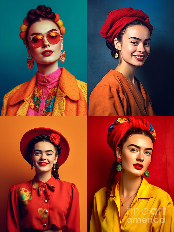 Teen frida kahlo happy and smiling Surreal Cine by Asar Studios ...