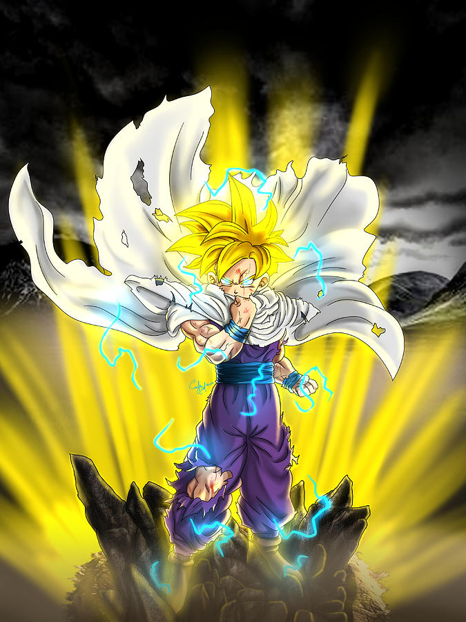 Teen Gohan Super Saiyan Dragon Ball Z Digital Art by Andrea Conte - Pixels