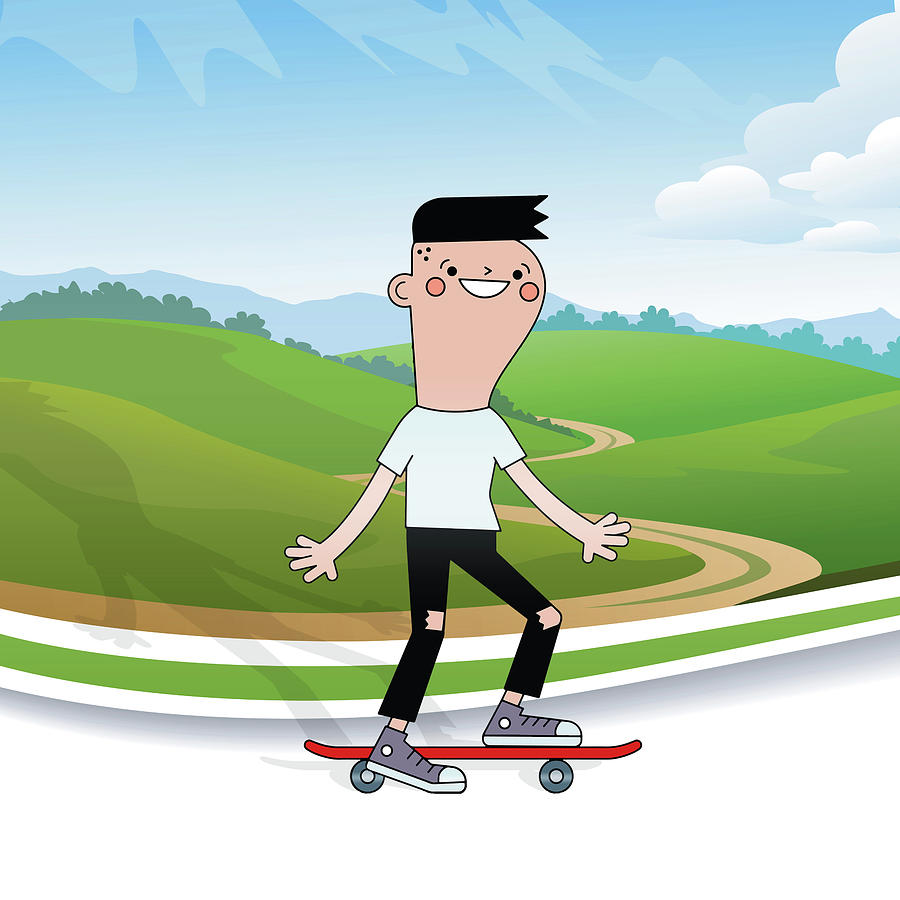 Teen or Tween Skateboaring Boy Digital Art by Doreen Erhardt