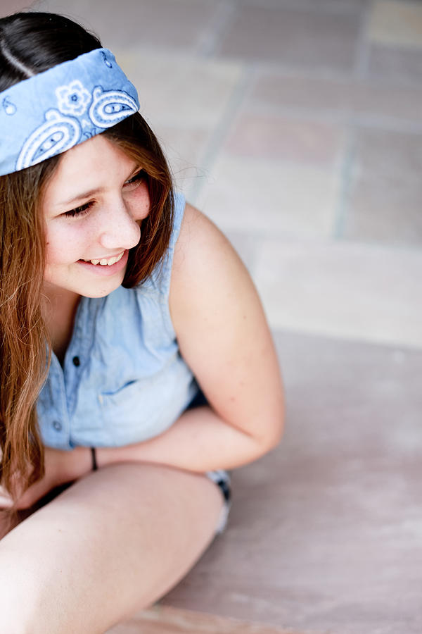 Teenage girl laughs Photograph by Angela Auclair