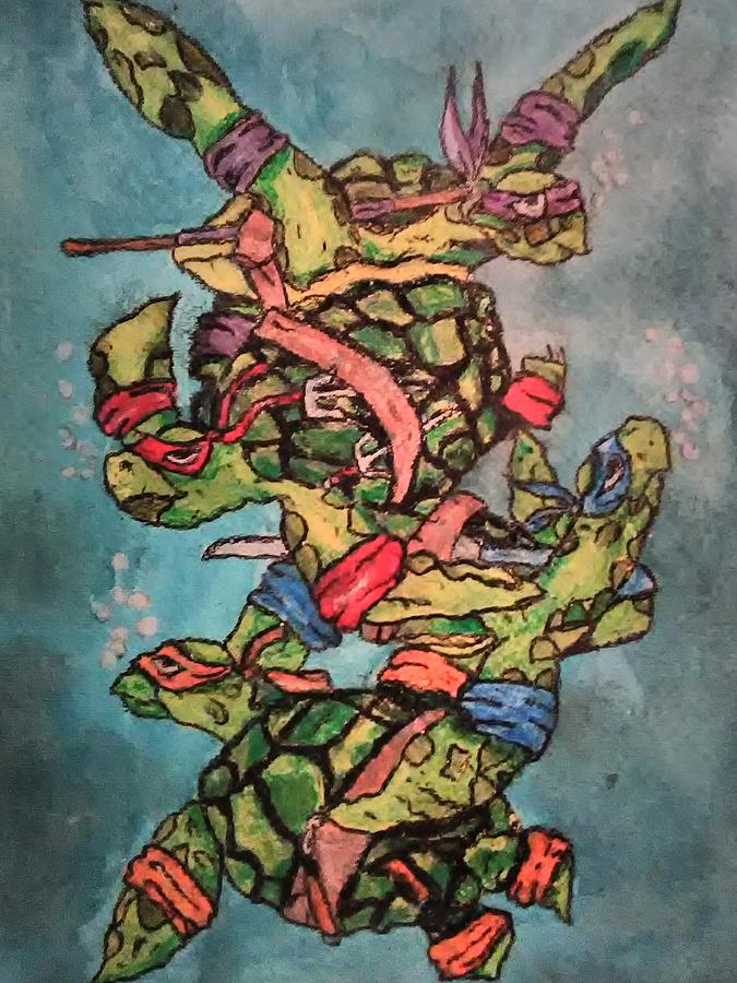 Teenage Mutant Ninja Sea Turtles Painting by David Stephenson - Pixels
