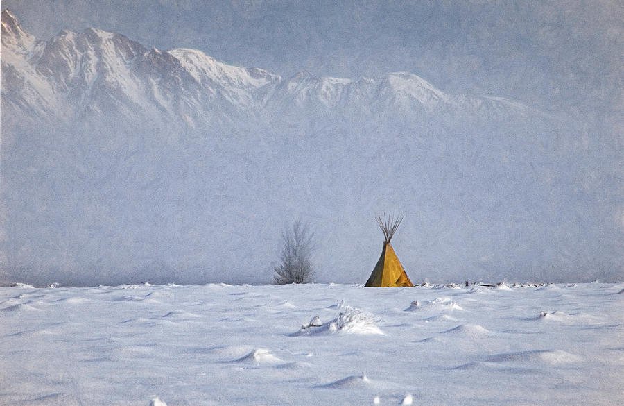 Teepee in the Shadow of the Tetons Photograph by Marcy Wielfaert