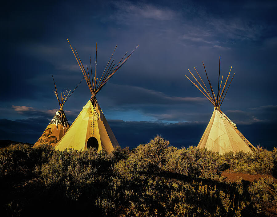 Teepees under a storm Photograph by Robert Niemeier Teepees under a storm Photograph by Robert Niemeier