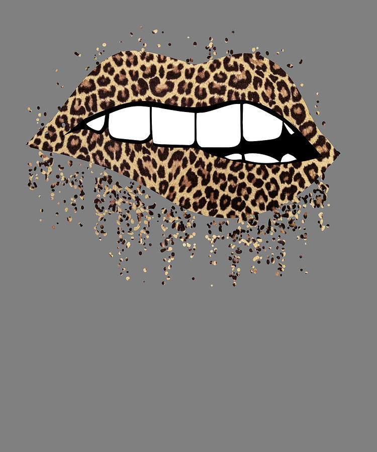 Teeth Biting Lip Leopard Print Lips Digital Art by Stacy McCafferty ...