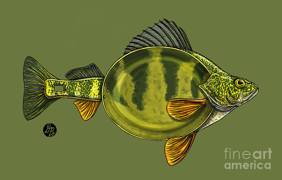 Panfish Digital Art - Teflon Perch by David Burgess