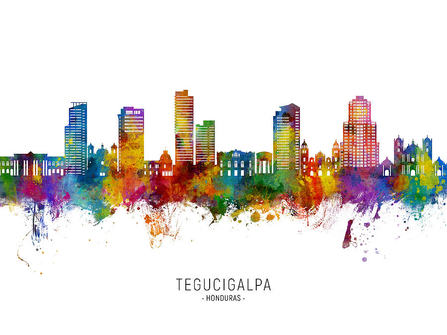 Tegucigalpa Honduras Skyline #11 Digital Art by Michael Tompsett