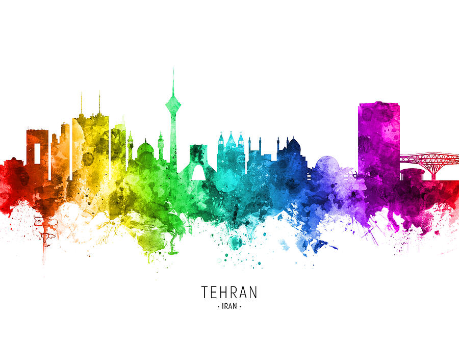 Tehran Iran Skyline #33 Digital Art by Michael Tompsett