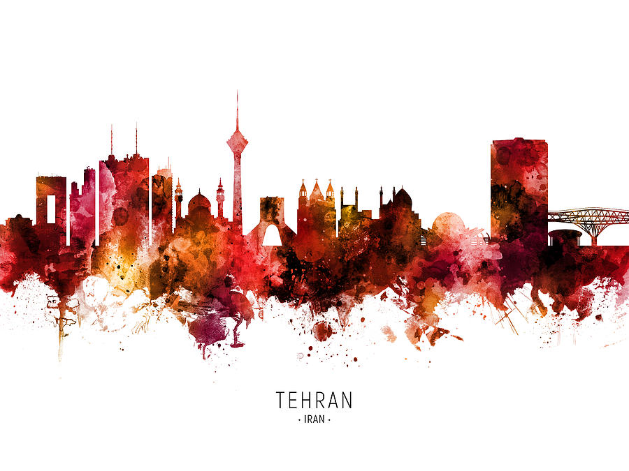 Tehran Iran Skyline #54 Digital Art by Michael Tompsett