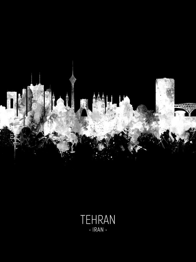 Tehran Iran Skyline #68 Digital Art by Michael Tompsett
