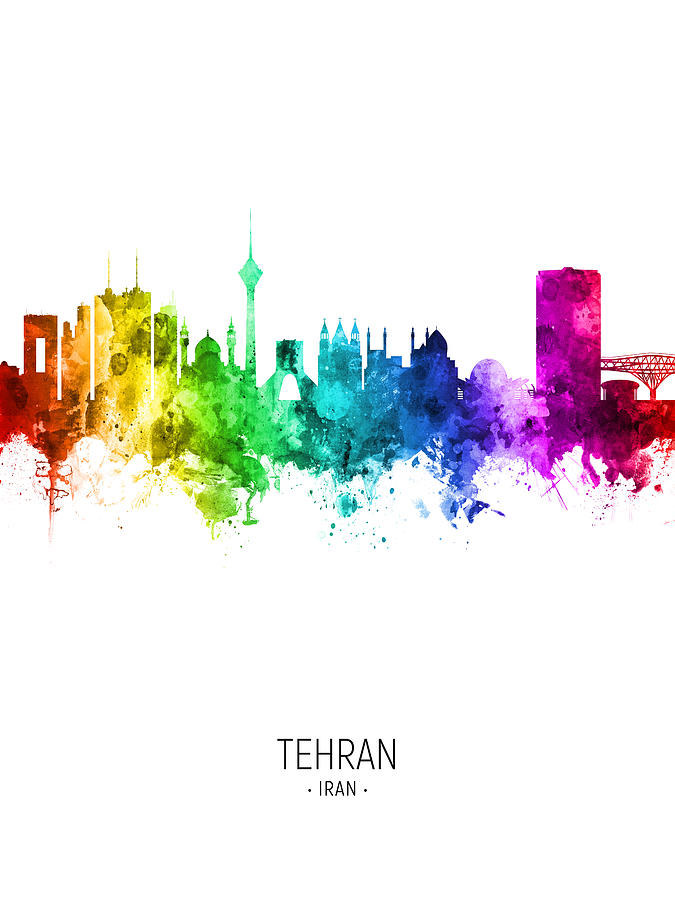 Tehran Iran Skyline #73 Digital Art by Michael Tompsett