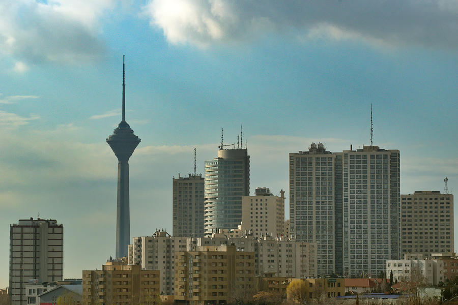 Tehran modern city skyline under clouds, Iran Photograph by Germán Vogel