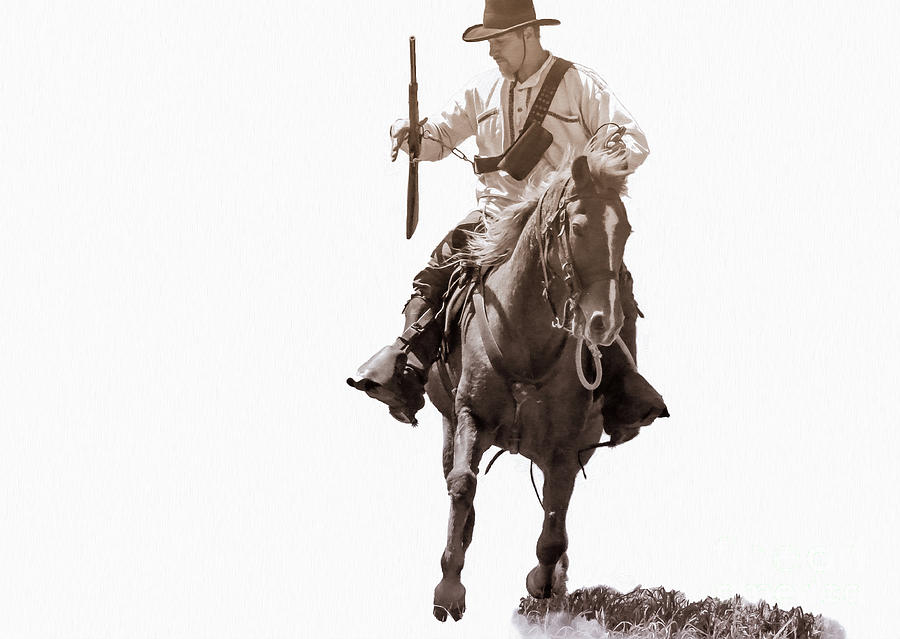 Horseman Mixed Media - Texian Cavalry On The Move by Kim Henderson