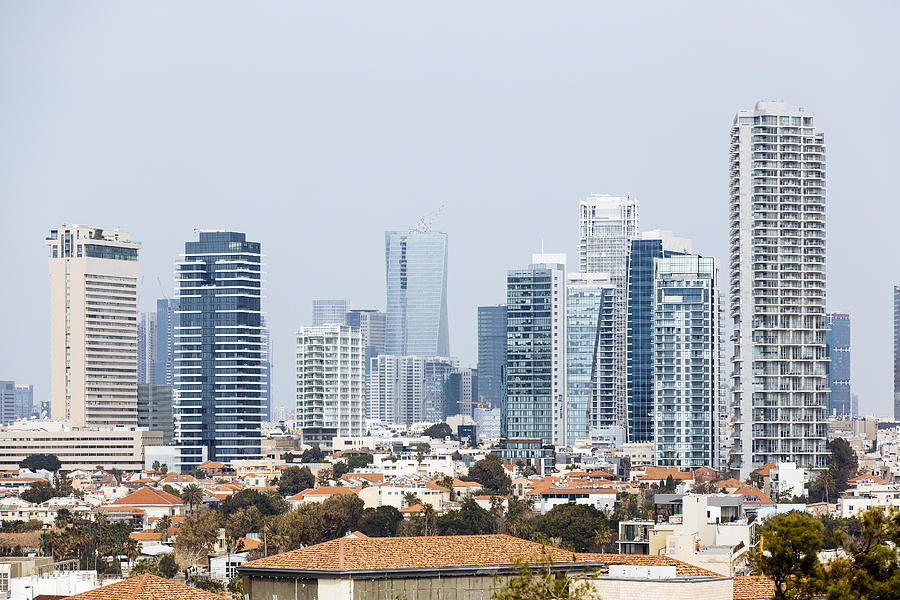 Tel Aviv cityscape with modern skyscrapers, Israel Photograph by Alexander Spatari