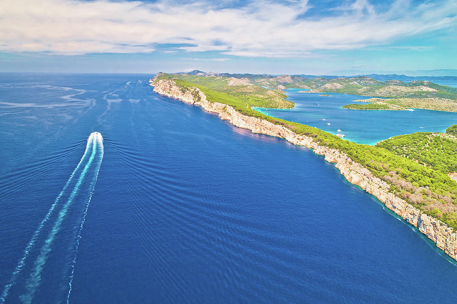 Telascica nature park cliffs and Dugi Otok island aerial view Photograph by Brch Photography